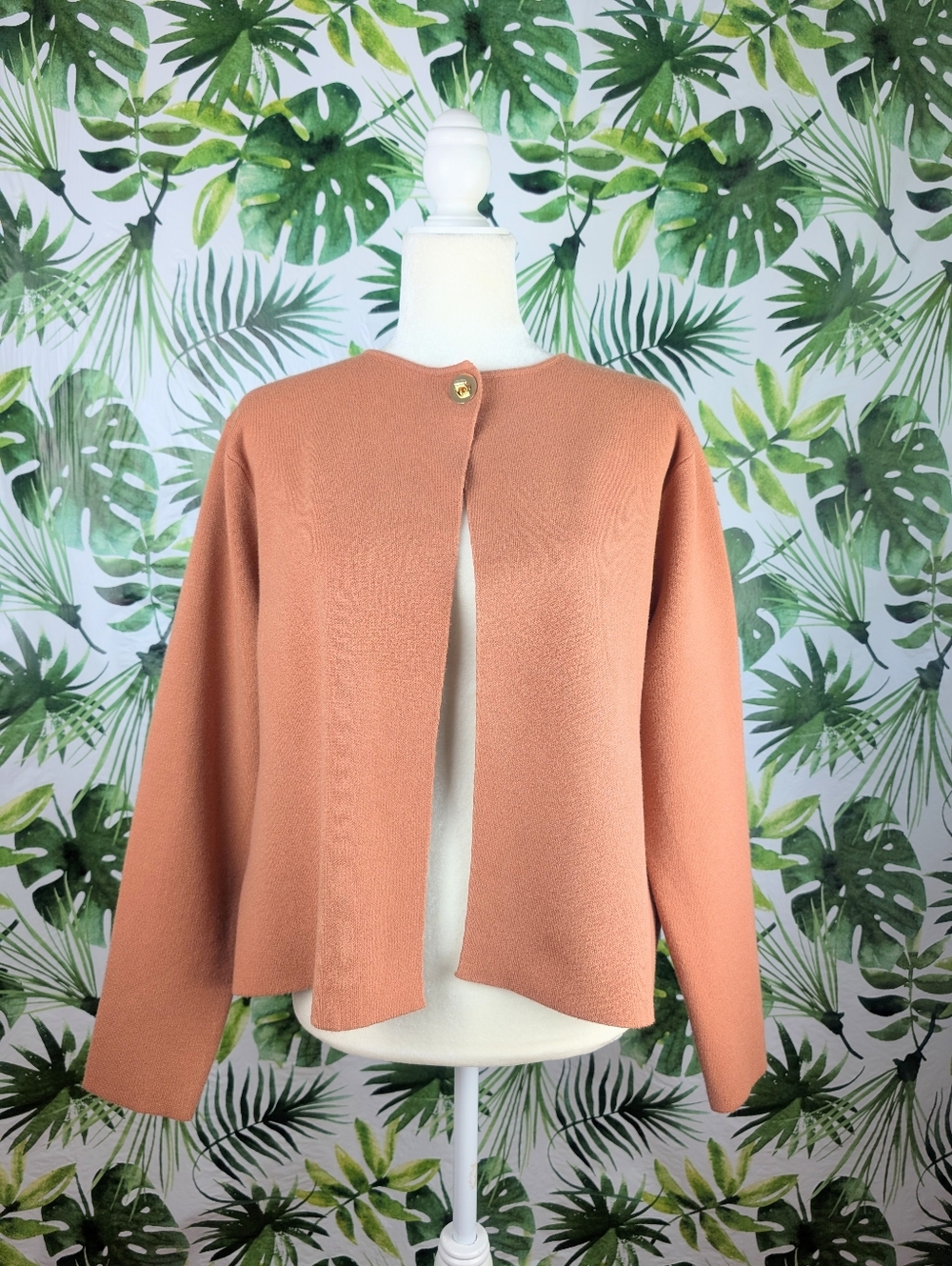 Bloomingdale's Sioni Orange Toggle Cardigan (Size: X-Large) 15.9oz